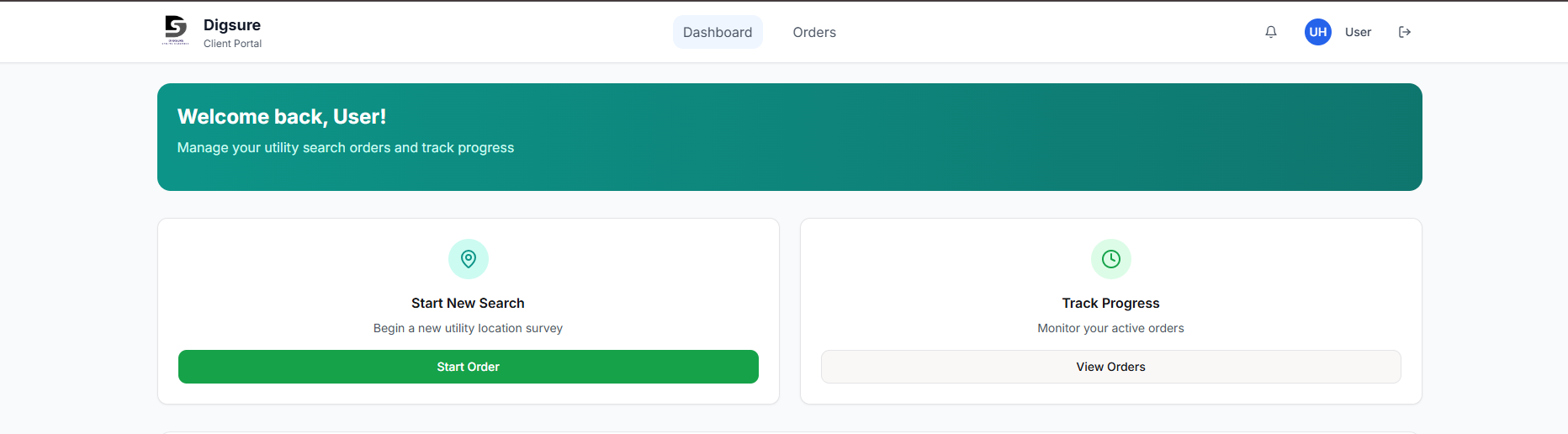 Digsure utility search portal screenshots